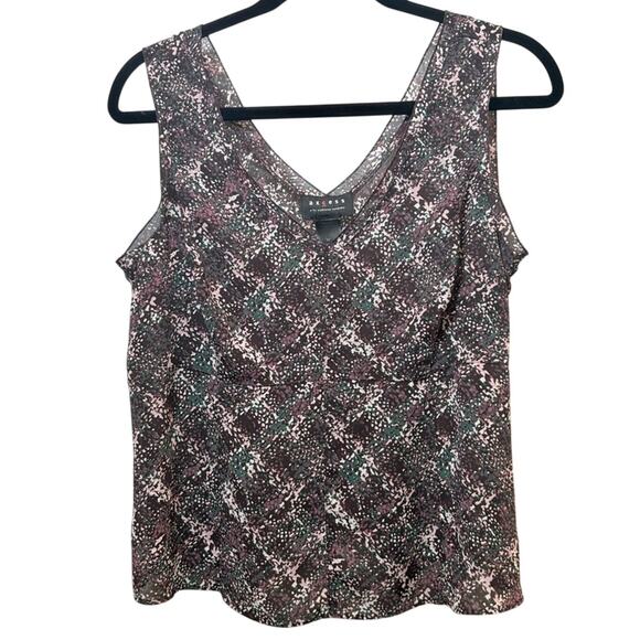 Liz Claiborne Purple and Pink Sleeveless Blouse Women’s Size 10 Casual Feminine - Picture 1 of 5